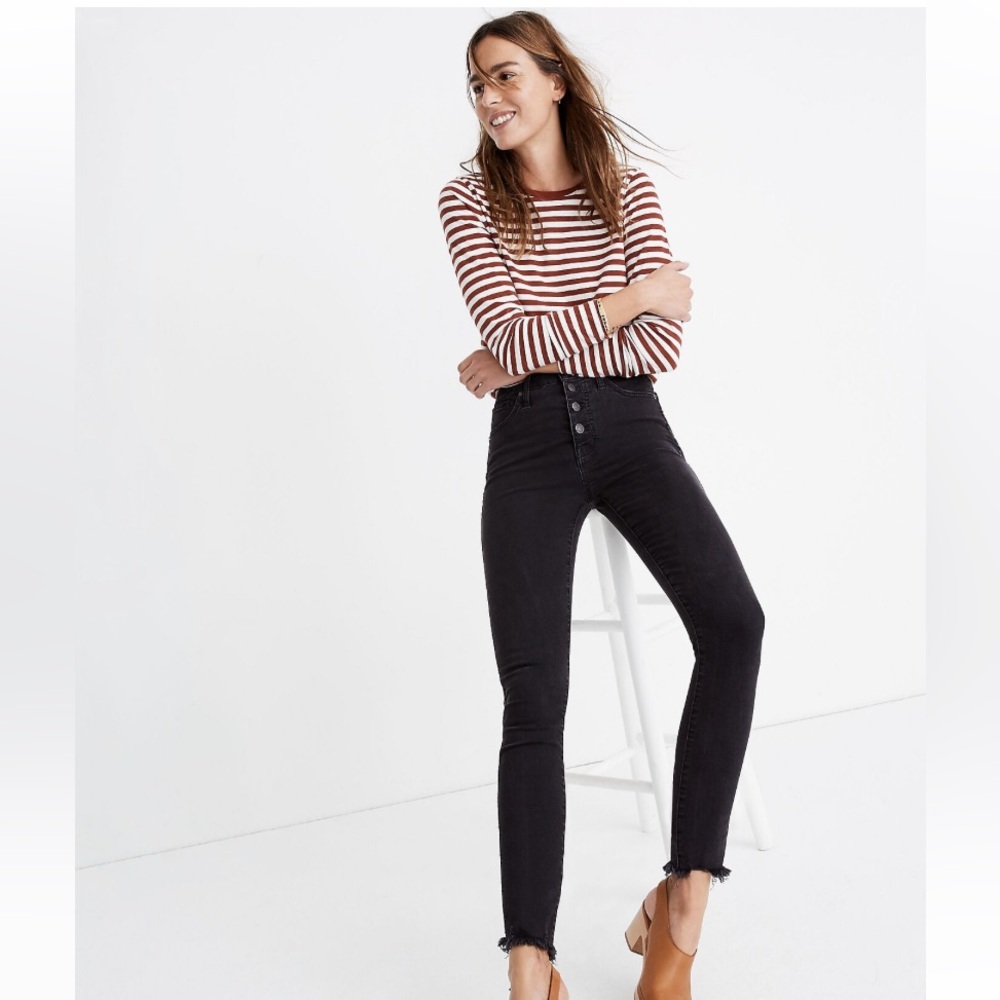 Madewell 10" high-rise skinny jeans button-through edition